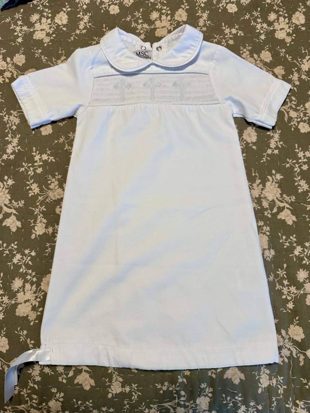 MSC Kids' White Smocked Cross Gown